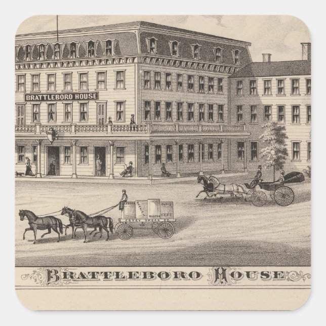 Brattleboro House Square Sticker (Front)