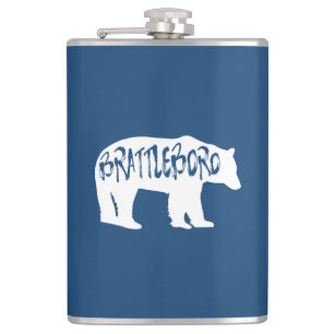 Brattleboro Vermont Bear Hip Flask