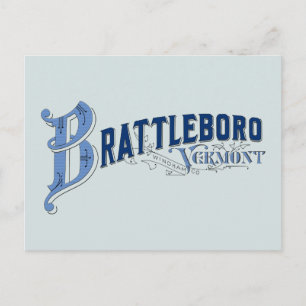 Brattleboro, Vermont, Windham County 1896 Logo Pos Postcard