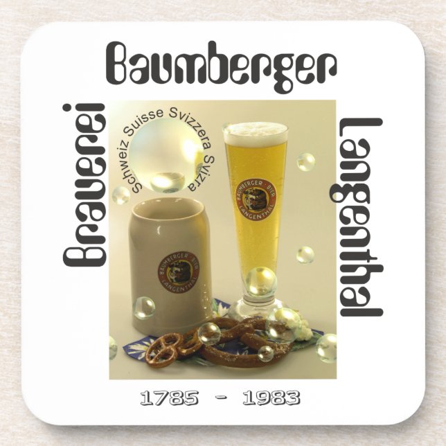 Brauerei Baumberger Langenthal Kork-Untersetzer Coaster (Front)