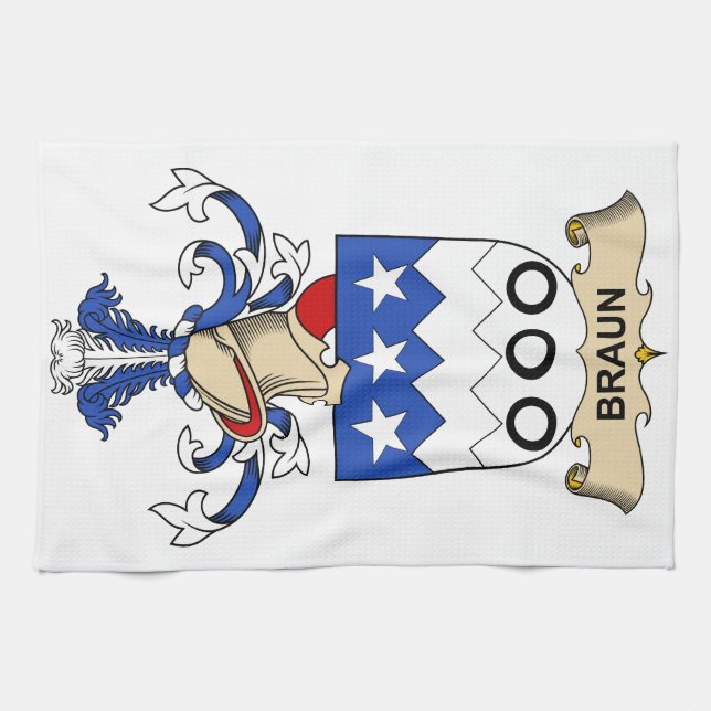 Braun Family Crests Tea Towel (Horizontal)