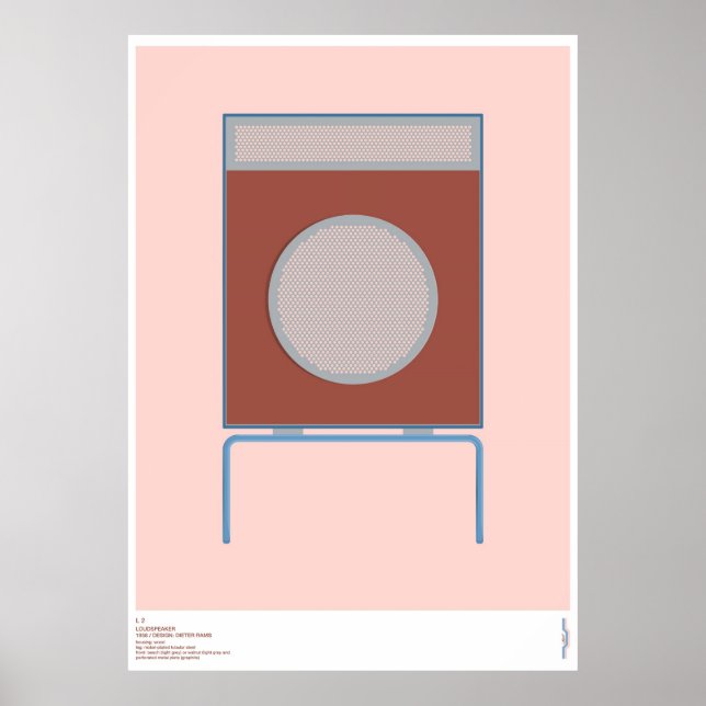 Braun L2 Speaker - Dieter Rams Poster (Front)