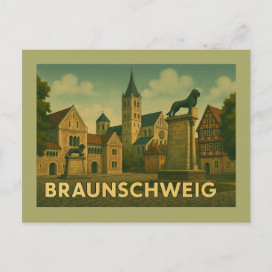 Braunschweig Germany City Art Postcard