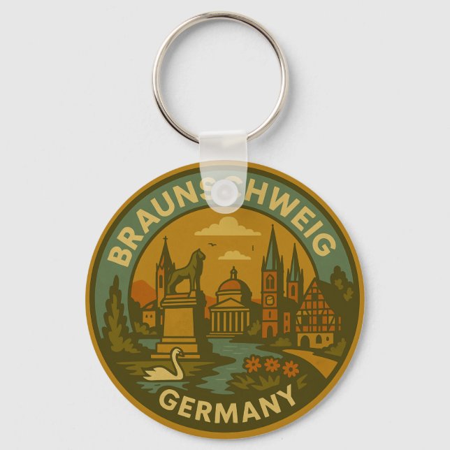 Braunschweig Germany Cityscape Key Ring (Front)