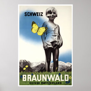 Braunwald Switzerland Art Print Swiss Travel