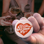 Braut Und Team Braut Bachelorette Retro Heart<br><div class="desc">Braut Und Team Braut Bachelorette Retro Heart button
Vintage Bride To Be Bride's Maid BrideTribe</div>