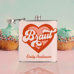 Braut Und Team Braut Bachelorette Retro Herz Hip Flask<br><div class="desc">Braut Und Team Braut Bachelorette Retro Herz Flask Flachmann</div>