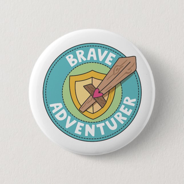 Brave Adventurer 6 Cm Round Badge (Front)
