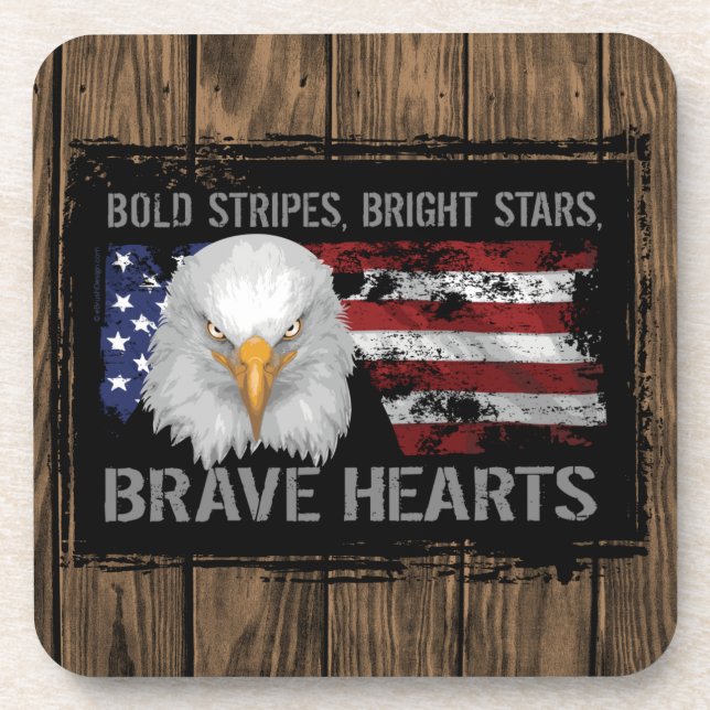 Brave American Hearts Coaster (Front)