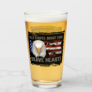 Brave American Hearts Glass