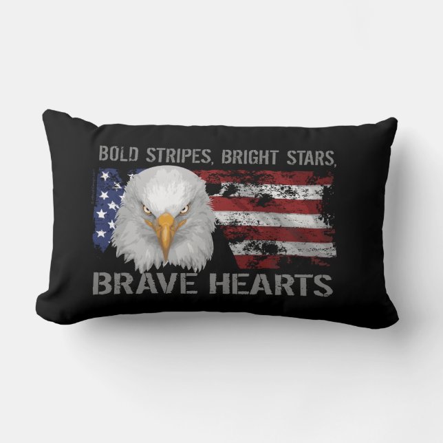 Brave American Hearts Lumbar Cushion (Front)