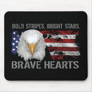 Brave American Hearts Mouse Pad