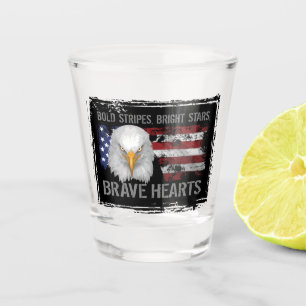 Brave American Hearts Shot Glass