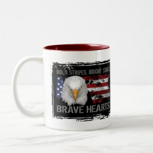 Brave American Hearts Two-Tone Coffee Mug