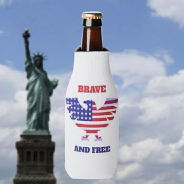 Brave and Free Bottle Cooler (Creator Uploaded)