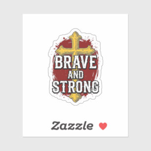 Brave and Strong Vintage Cross Shirt Design_1