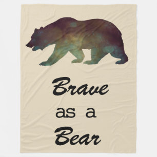 Brave as a Bear Watercolor art Design Fleece Blanket