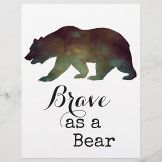 Brave as a Bear Watercolor Typography