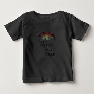 Brave as a Bear Watercolor Typography Baby T-Shirt