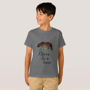 Brave as a Bear Watercolor Typography T-Shirt