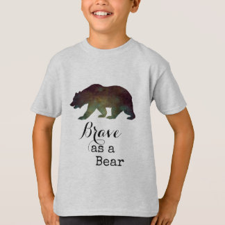 Brave as a Bear Watercolor Typography T-Shirt