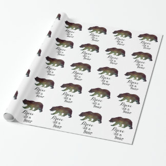 Brave as a Bear Watercolor Typography Wrapping Paper