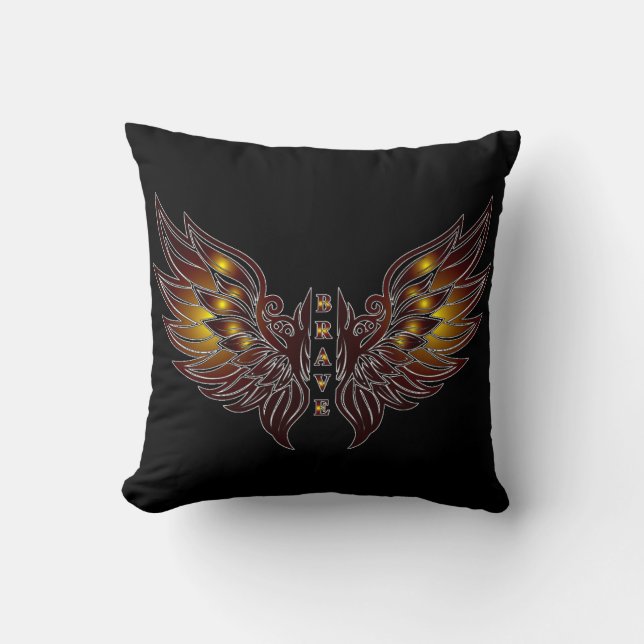 Brave Black Pillow (Front)