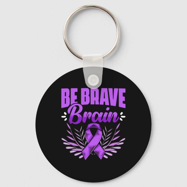 Brave Brain - Epilepsy Survivor Epilepsy Awareness Key Ring (Front)