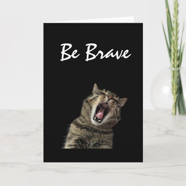 Brave Cat Being Brave, Greeting Card (Front)