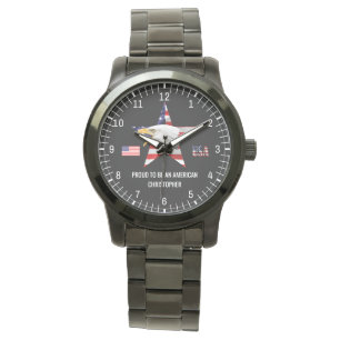 Brave Eagle, The American Flag, Patriotic Watch