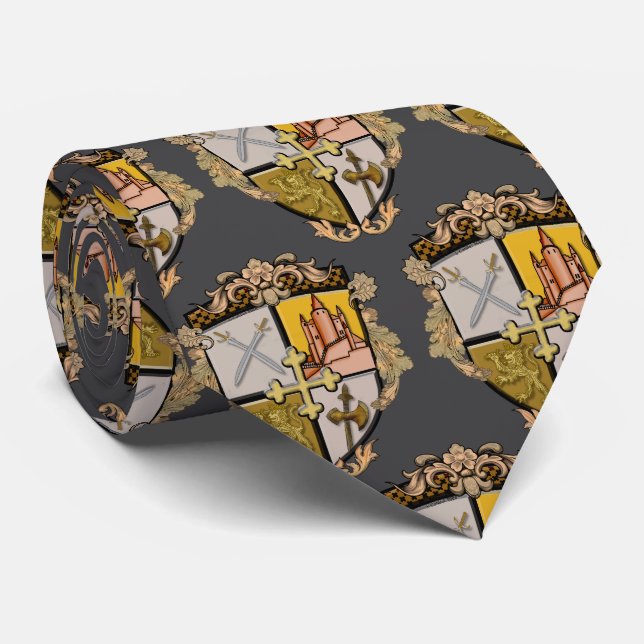 Brave Family Crest Surname Tie (Rolled)