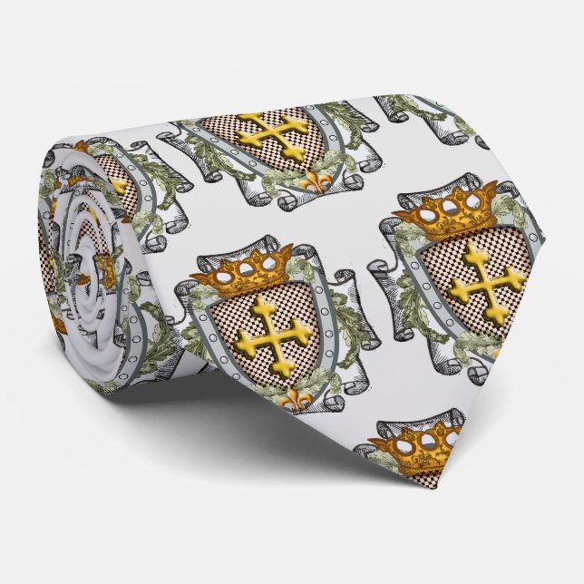 Brave Family Crest Surname Tie (Rolled)
