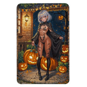 Brave Halloween Girl Trick or Treat Bodypainting Magnet