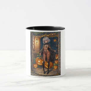 Brave Halloween Girl Trick or Treat Bodypainting Mug