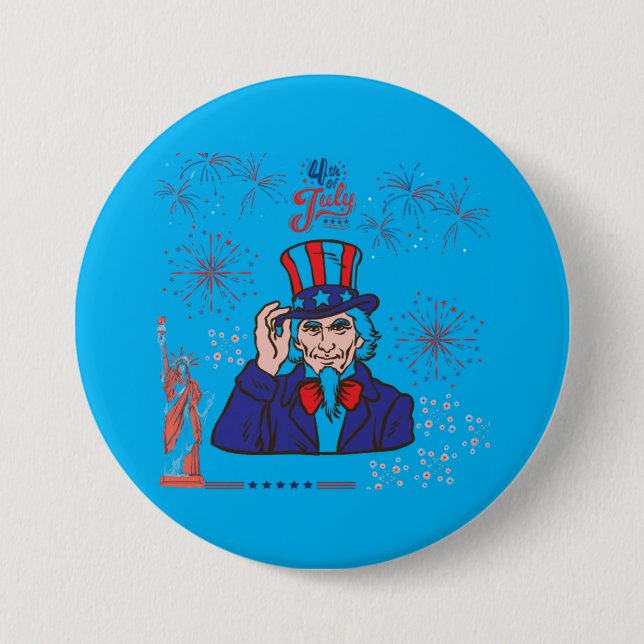 Brave hearts celebration azure 7.5 cm round badge (Front)