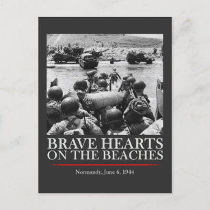 Brave Hearts On The Beaches - WW2 D-day Postcard