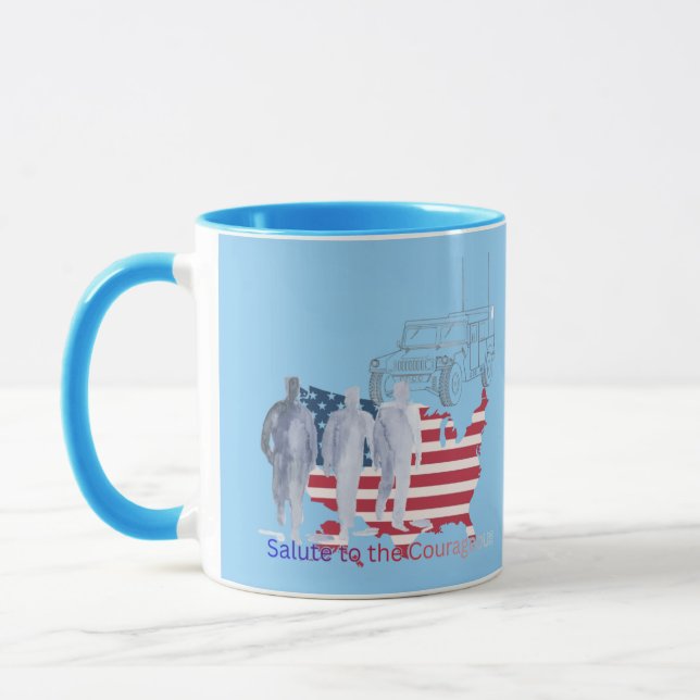 Brave hearts tribute light blue mug (Left)