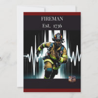 "Brave Hero's Celebration: Black Firefighter Birth