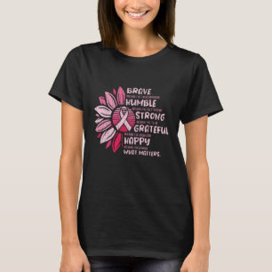 Brave Humble Breast Cancer Awareness Sunflower T-Shirt