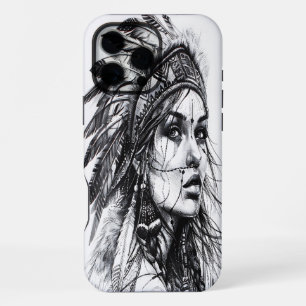 Brave Indian girl warrior in tribal dress iPhone 16 Pro Max Case