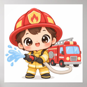 Brave Little Firefighter Poster