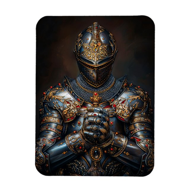 Brave Mediaeval Knight Magnet (Vertical)