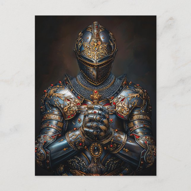 Brave Mediaeval Knight Postcard (Front)