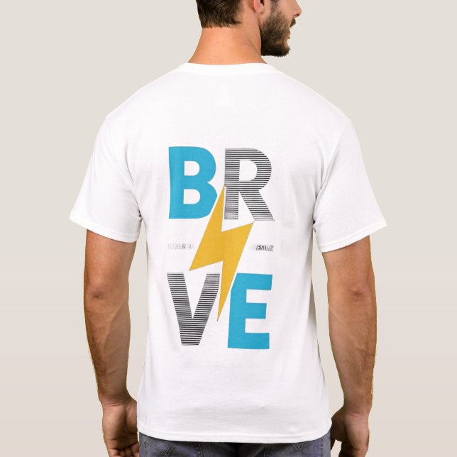Brave Mode Bold Typography Tee Design (Back)