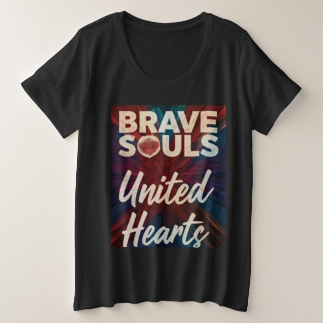 brave soul united hearts plus size T-Shirt (Design Front)