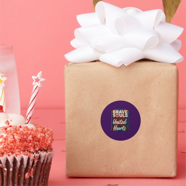  Brave Souls United Hearts  Classic Round Sticker (Party)
