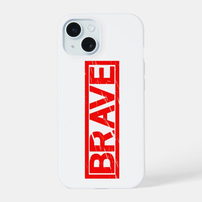 Brave Stamp iPhone 15 Case (Back)