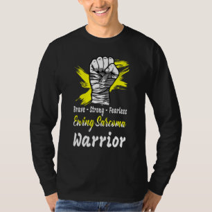 Brave Strong Fearless Ewing Sarcoma Warrior Yellow T-Shirt