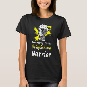 Brave Strong Fearless Ewing Sarcoma Warrior Yellow T-Shirt