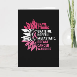 Brave Strong Grateful Breast Cancer Awareness Card